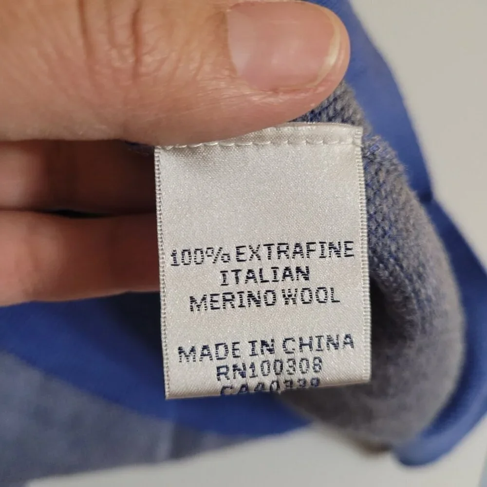 Peter Millar XL Blue Italian Merino Wool Mens Sweater Preppy Office Career‎